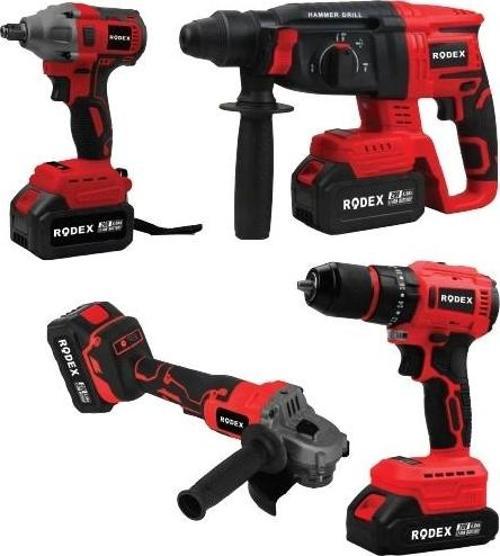 4'lü Makine Seti 20V 3x4.0Ah Li-Ion D.Matkap 45Nm D.Somun Sıkma 300Nm Kırıcı Delici 2.5J Avuç