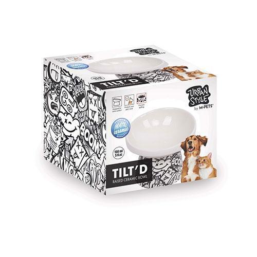 Urban Style Seramik Kedi Mama ve Su Kabı Siyah Beyaz 150 Ml 10,5x10,6x8 Cm