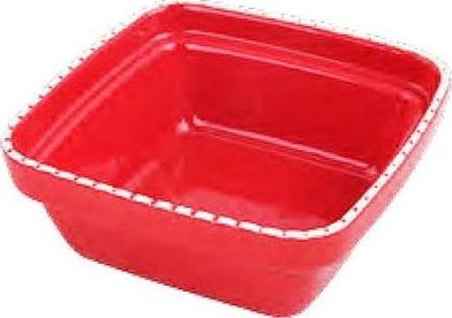 Kare Seramik Köpek Mama Kabı Kırmızı 1250 Ml
