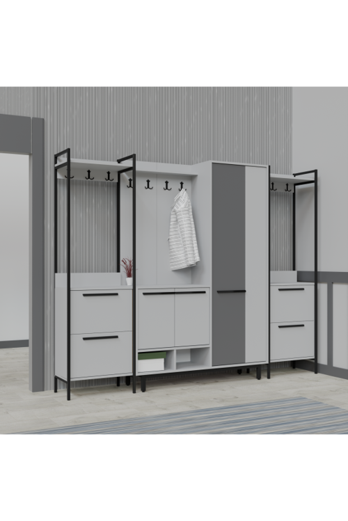 X-Plaza Lux Portmanto Askılıklı Modern Vestiyer  Takımı