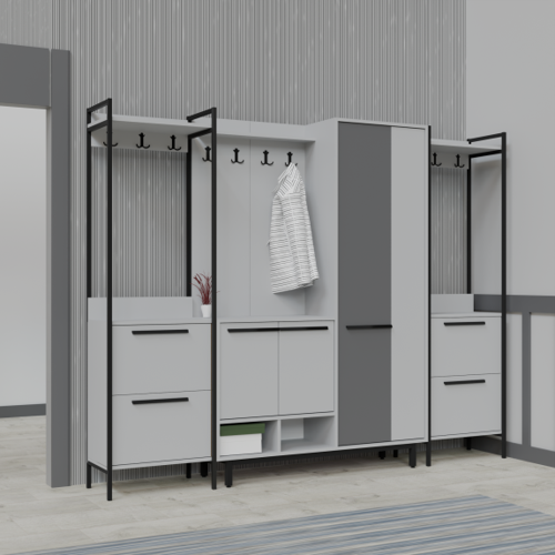 X-Plaza Lux Portmanto Askılıklı Modern Vestiyer  Takımı