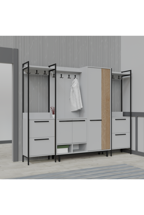 X-Plaza Lux Portmanto Askılıklı Modern Vestiyer  Takımı