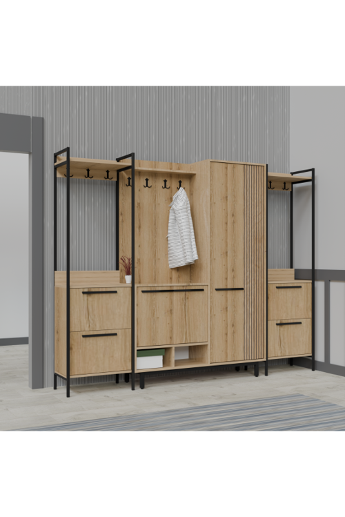 X-Plaza Lux Portmanto Askılıklı Modern Vestiyer  Takımı