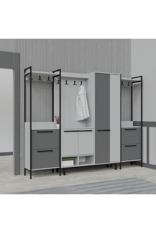 X-Plaza Lux Portmanto Askılıklı Modern Vestiyer  Takımı