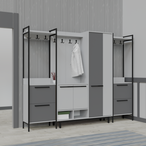 X-Plaza Lux Portmanto Askılıklı Modern Vestiyer  Takımı