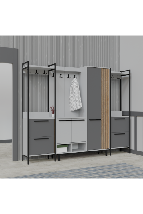 X-Plaza Lux Portmanto Askılıklı Modern Vestiyer  Takımı
