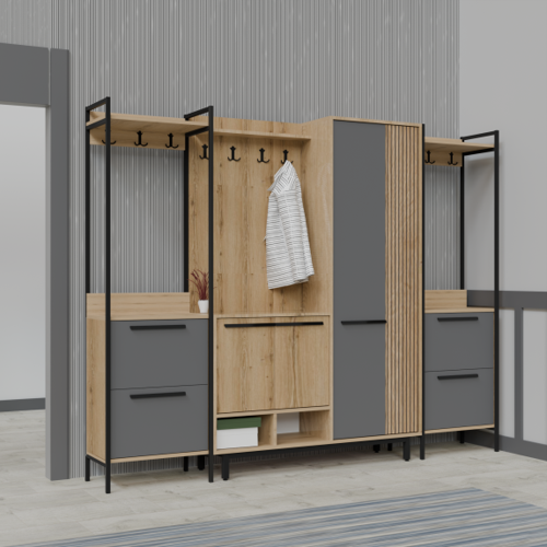 X-Plaza Lux Portmanto Askılıklı Modern Vestiyer  Takımı