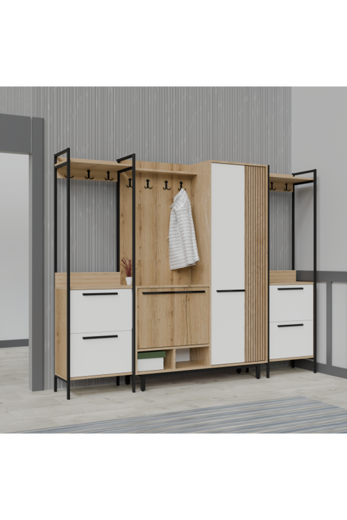 X-Plaza Lux Portmanto Askılıklı Modern Vestiyer  Takımı