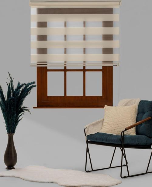 Beyaz Mikro Plise Stor Zebra Perde Balkon Perdesi, Oturma Odası Perdesi (Dayanıklı Alüminyum Kasa)