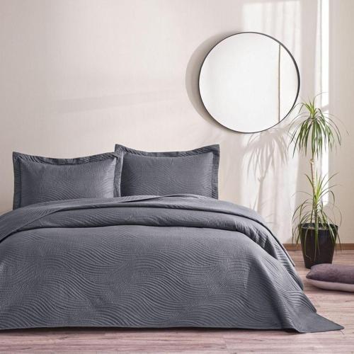 Harlow Tek Kişilik Yatak Örtüsü Takımı Antrasit