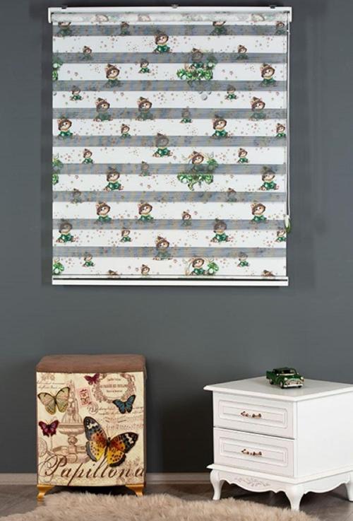 Dijital Baskılı Kedi Desenli Stor Zebra Perde Çocuk Odası Perdesi