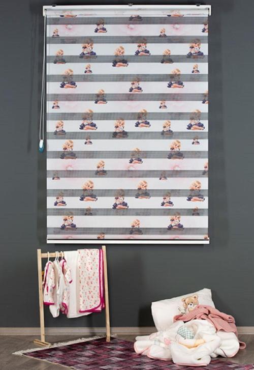 Kız Çocuk Baskılı Desenli Stor Zebra Perde Çocuk Odası Perdesi (Dayanıklı Alüminyum Kasa)