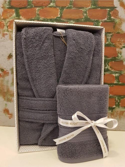 Colourist Şalyaka Xl Beden Unisex Bornoz Havlu 50X90 - Koyu Gri