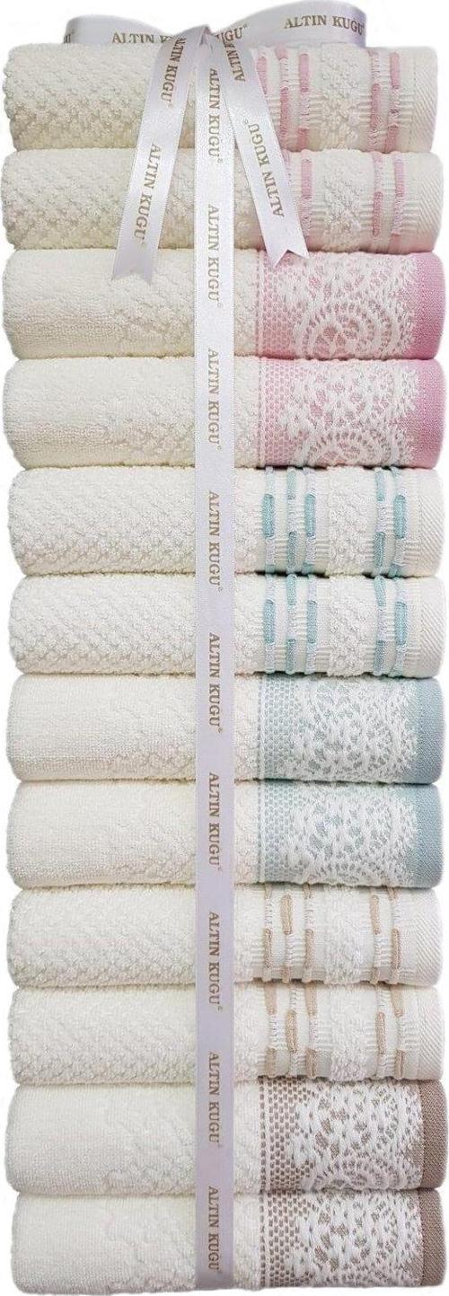 Evony Bronie Havlu 12 Adet - Mint Bej Pudra