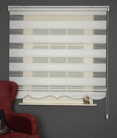 Sarmaşık Jakar Stor Zebra Perde, Balkon Perdesi ,Oturma Odası Perdesi (Dayanıklı Alüminyum Kasa)