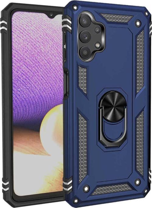 Galaxy A32 5g Shockproof Yüzük Tutuculu Vega Mavi