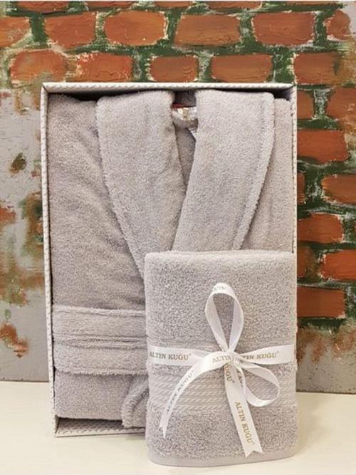 Trendy Şalyaka Bornoz Baş Havlusu- Gri