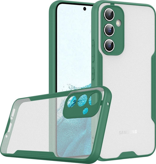 Galaxy A34 Ile Uyumlu Kılıf Pastel Renkli Kenar Perfe Tpu Mat Yüzeyli Silikon Kılıf Koyu Yeşil