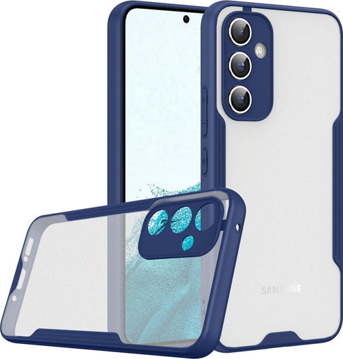 Galaxy A34 Ile Uyumlu Kılıf Pastel Renkli Kenar Perfe Tpu Mat Yüzeyli Silikon Kılıf Lacivert
