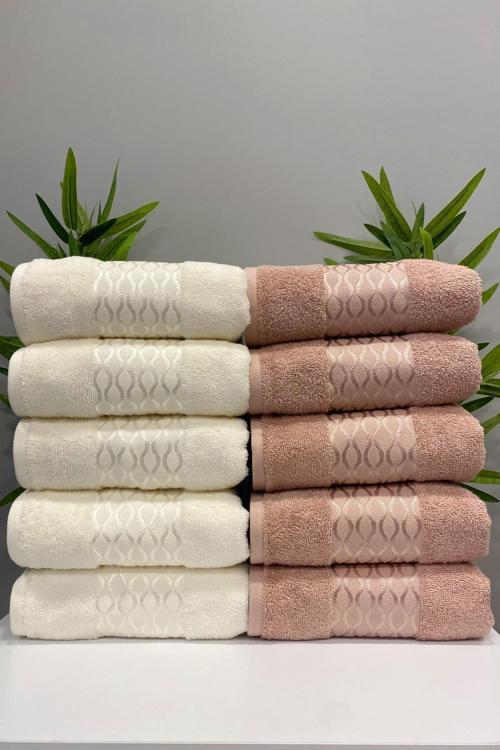 Elissa Havlu 10'Lu Set Krem Bej