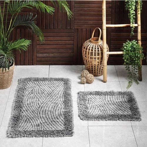 Banyo Paspas Takımı Seti Pamuk 2'Li Ambroisa Antrasit