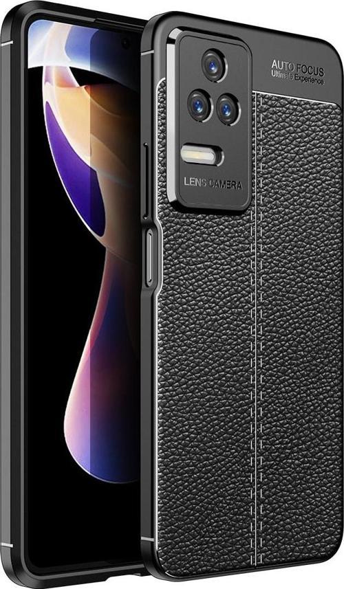 Xiaomi Poco F4 Ile Uyumlu Silikon Kılıf Niss Silikon Deri Görünümlü Ultra Slim Fit Kılıf Siyah