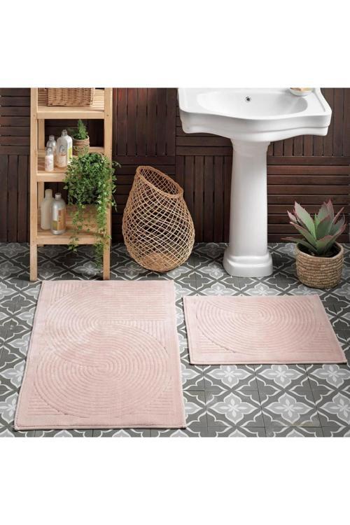 Banyo Paspas Takımı Seti Pamuk 2'Li Venise Somon