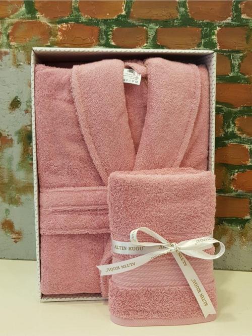 Trendy Şalyaka Bornoz Baş Havlusu- Pembe