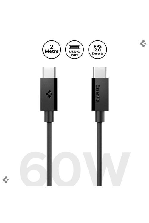 Essential 2M USB-C to USB-C 60W Kablo ACA08720 Siyah