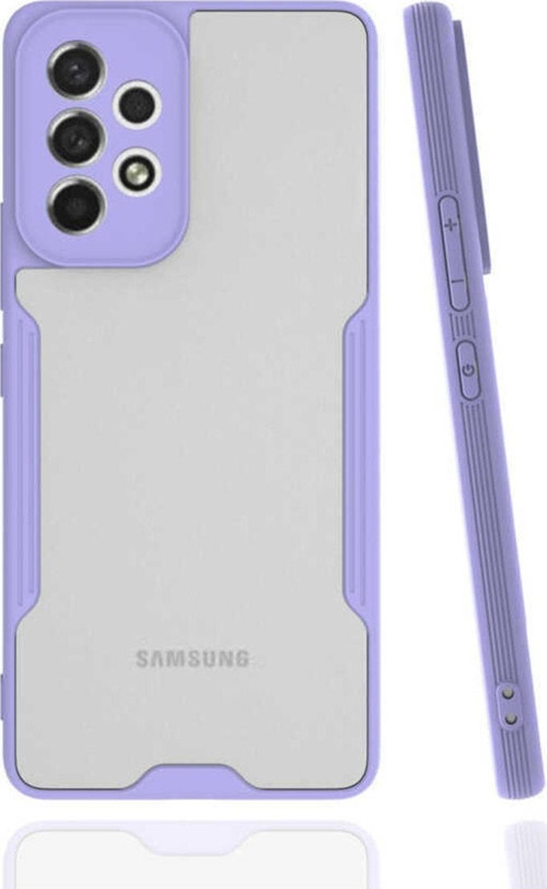 Galaxy A33 5g Ile Uyumlu Kılıf Renkli Kenar Perfe Tpu Silikon Lila