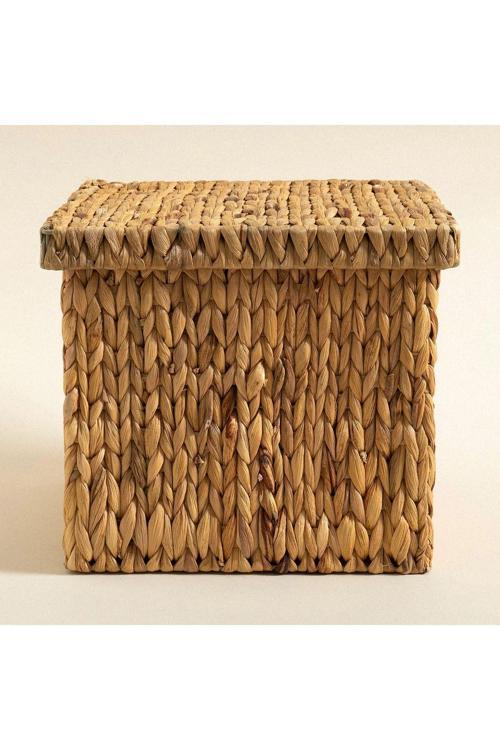Hasır Kapaklı Kare Derin Sele L 38X38 Cm Naturel