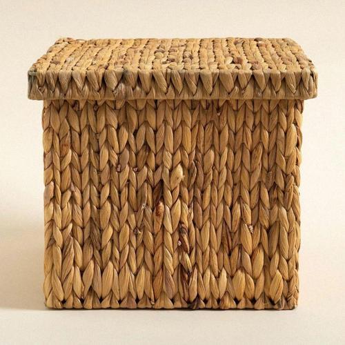 Hasır Kapaklı Kare Derin Sele L 38X38 Cm Naturel