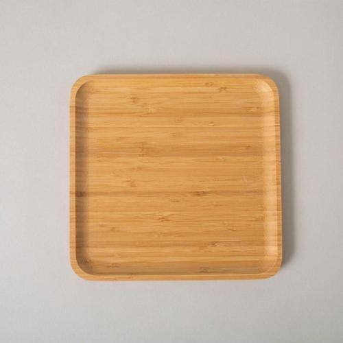 Doğal Bambu Kare Servis Tabağı 20X20 Cm Naturel