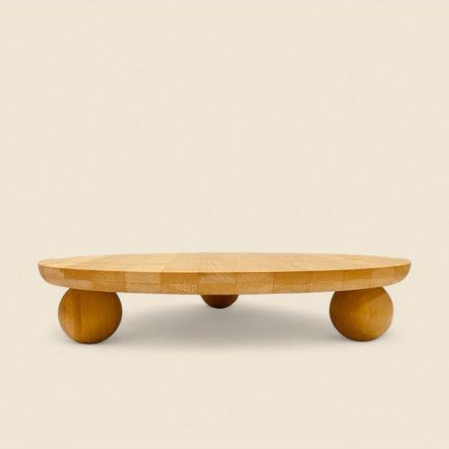 Bambu Top Ayaklı Yuvarlak Pasta & Kek Standı 32 X 6 Cm Naturel