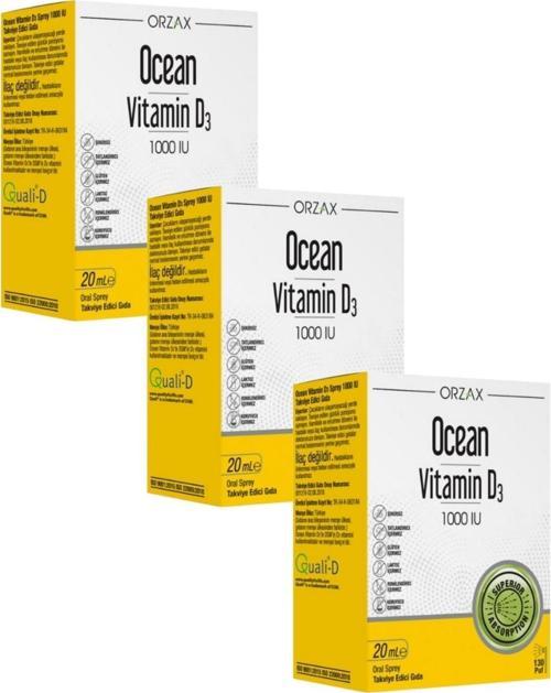 Vitamin D3 1000 IU Sprey 20 ml x 3 Adet