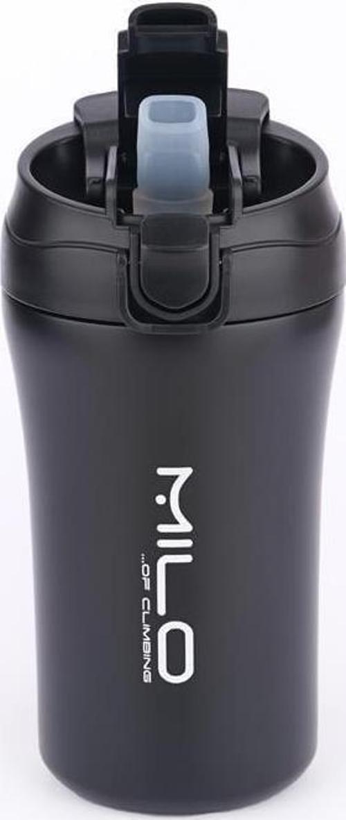 Milo Coven 380 ML Pipetli Çelik Termos Siyah