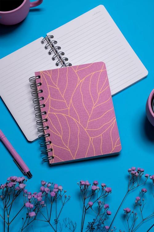 Fuşya Dal Spiralli Defter 12X17