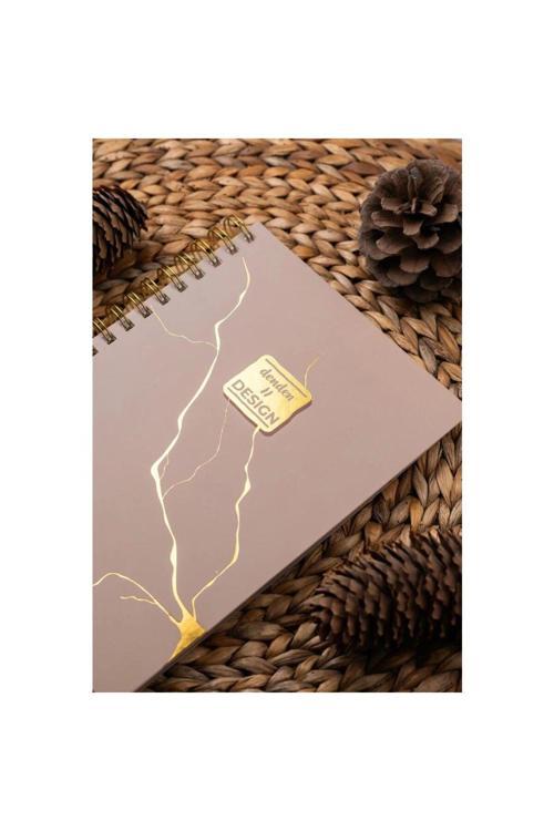 Mermer Bej 17X24 Çizgili Defter
