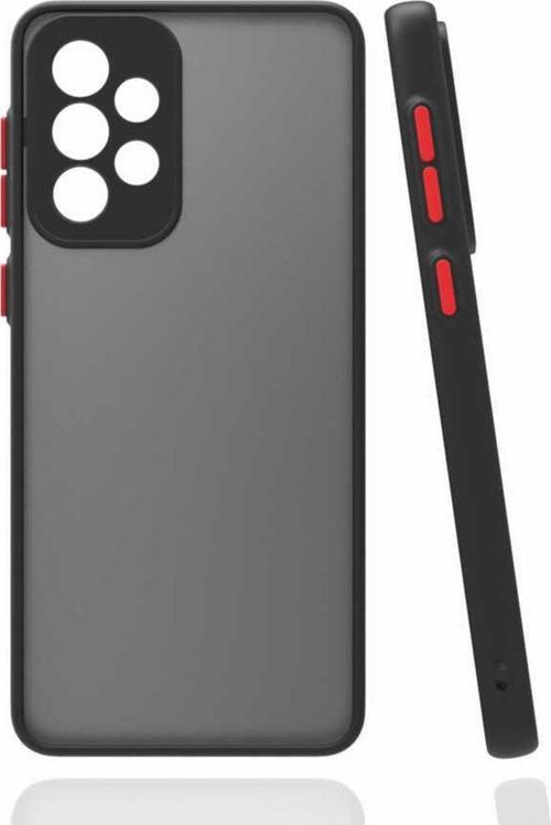 Galaxy A72 Ile Uyumlu Kılıf Lastik Desen Kenar Kamera Korumalı Arkası Şeffaf Halx Siyah