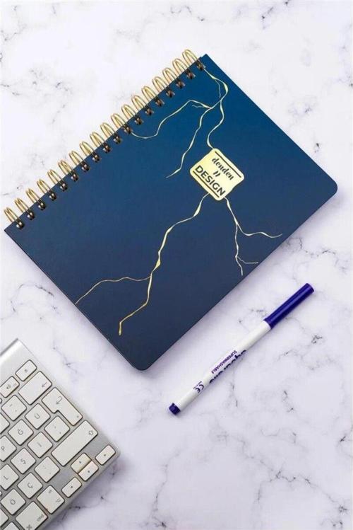 Mermer Lacivert 17X24 Çizgili Defter