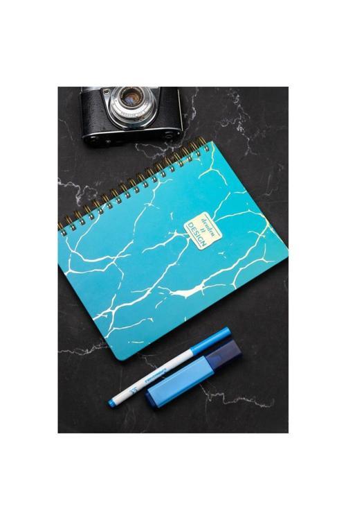 Mermer Turkuaz 17X24 Çizgili Defter