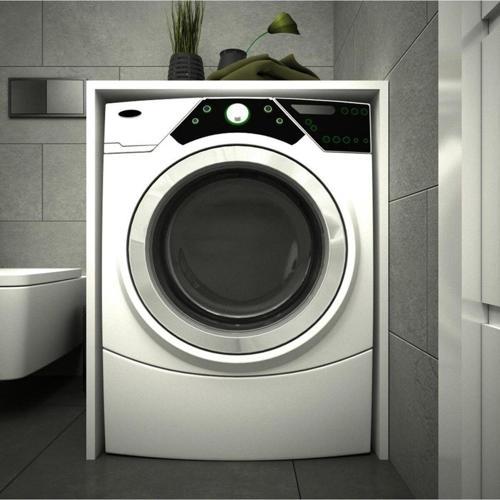 Çamaşır - Kurutma Makinesi Dolabı Kapaksız Beyaz - Sepet Ceviz