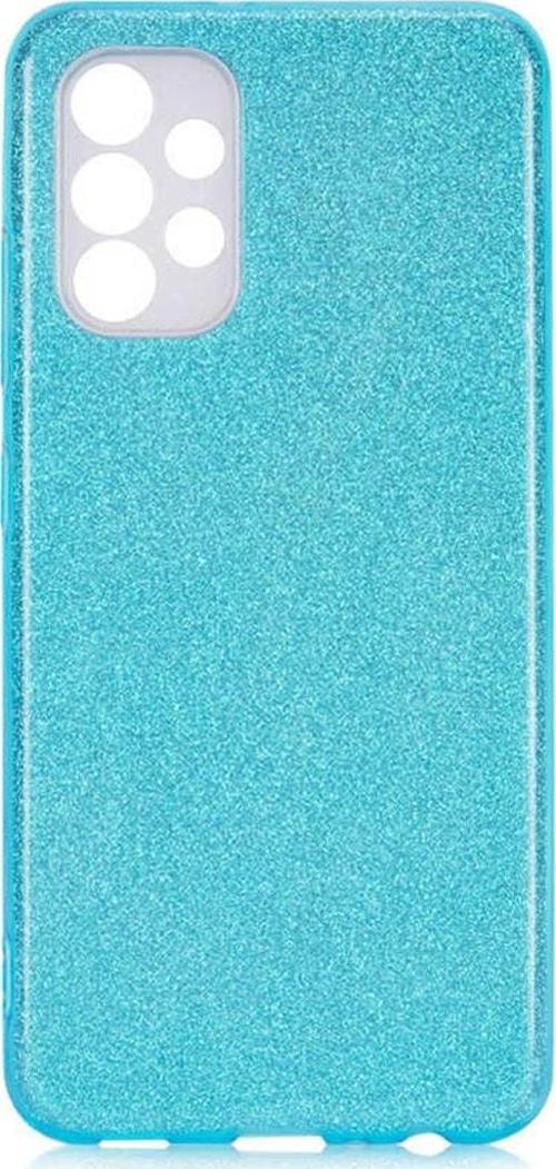 Galaxy A33 Ile Uyumlu Kılıf Simli Parlak Çift Katmanlı Shining Silikon Mavi