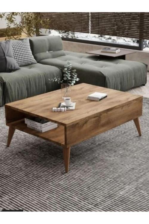 Orta Sehpa Masa Salon Sehpası Lüx Model 90X50X33 Atlantik Çam-Organizer-Dekoratif 90x50 cm