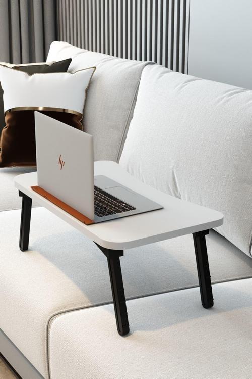 Katlanabilir Laptop Masası Laptop Sehpası Yatak Kahvaltı Masası 24x60 cm