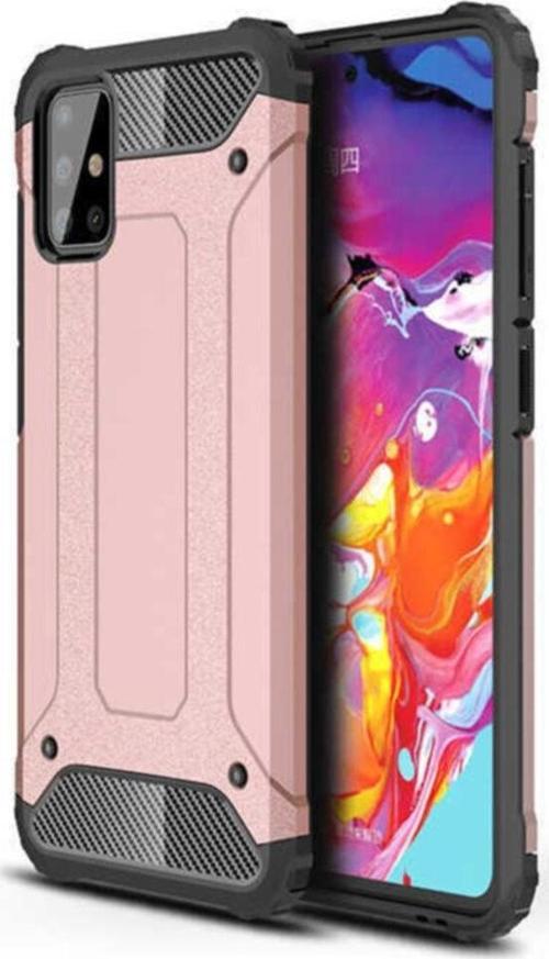 Galaxy A72 Kılıf Shockproof Slikon Zırh Rosegold