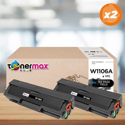 Hp Laser MFP 138FW Muadil Toner Çipli 2'li Paket / Hp 106A W1106A