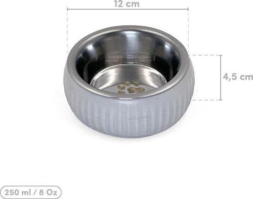 Mikopet Organik Seramik Mama Kabı Gri