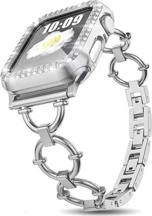 Watch 6 42mm Ile Uyumlu Dias Metal Halkalı Tasarım Kordon Gümüş