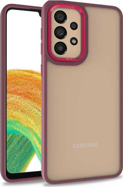 Galaxy A73 Ile Uyumlu Kılıf Kontrast Renk Tasarımlı Cynosure Kapak Kırmızı